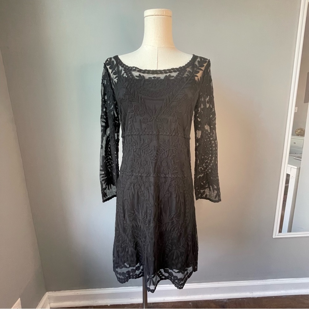 Express 3/4 Sleeve Lace Mini Cocktail Dress (S)